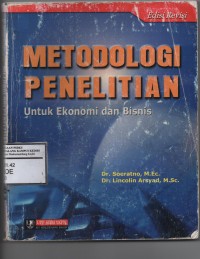 METODOLOGI PENELITIAN UNTUK EKONOMI DAN BISNIS