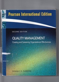 Quality Management: Creating and Sustansing Organizational Effectiveness (Second Edition)